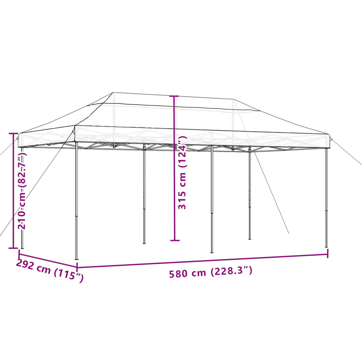 Partytent 292 X 580 X 315 Cm Oxford Stof