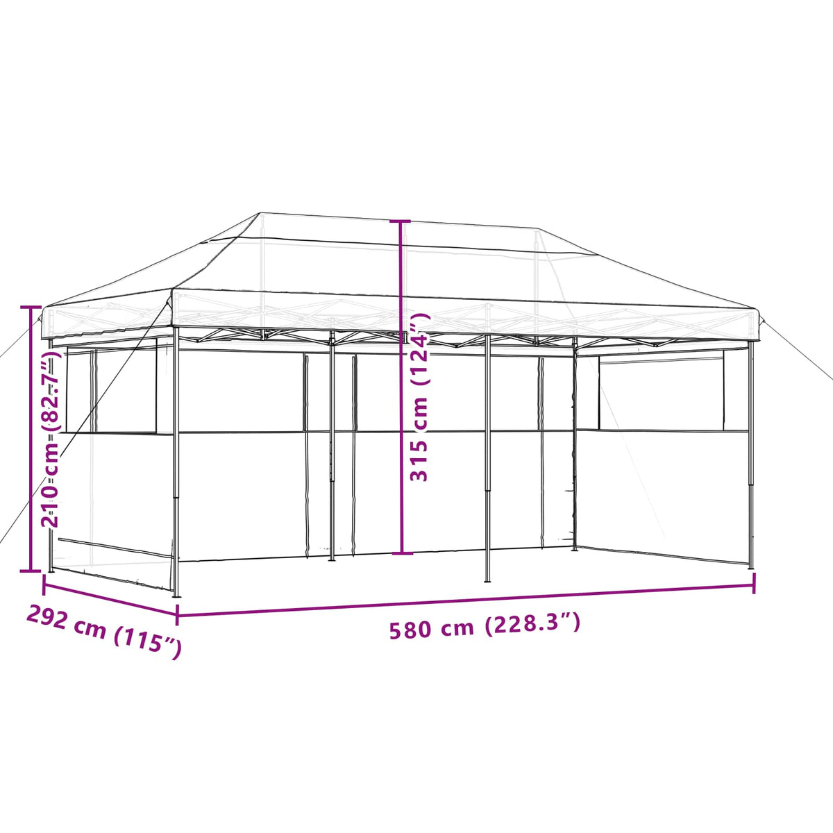 Partytent 292 X 580 X 315 Cm Oxford Stof