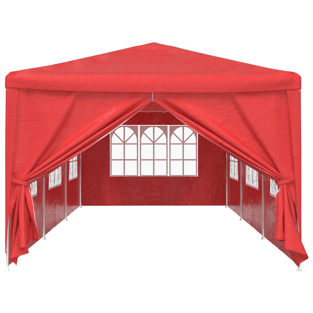 Partytent 900 X 300 X 255 Cm Rood Pe En Staal