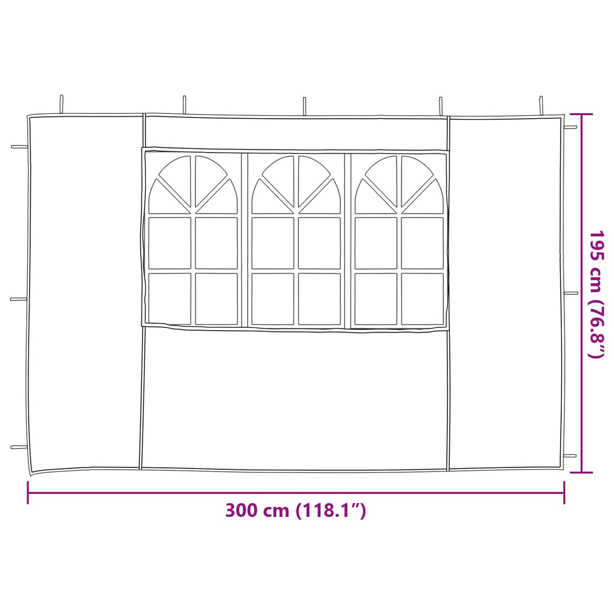 Party Tent Zijwand 2 St Pe En Staal