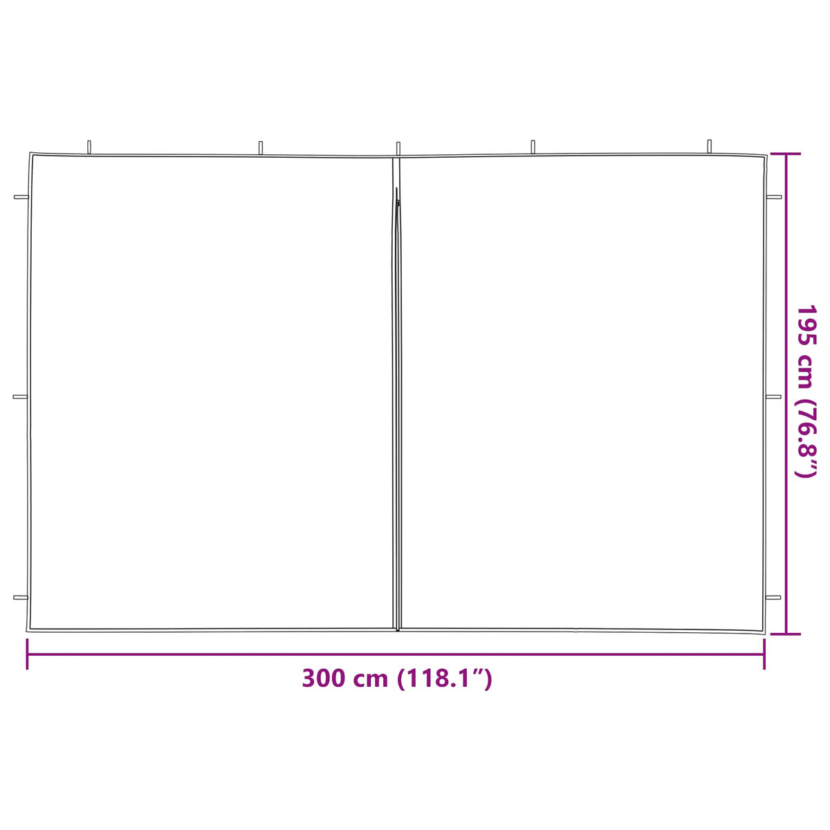 Party Tent Zijwand 2 St Pe En Staal