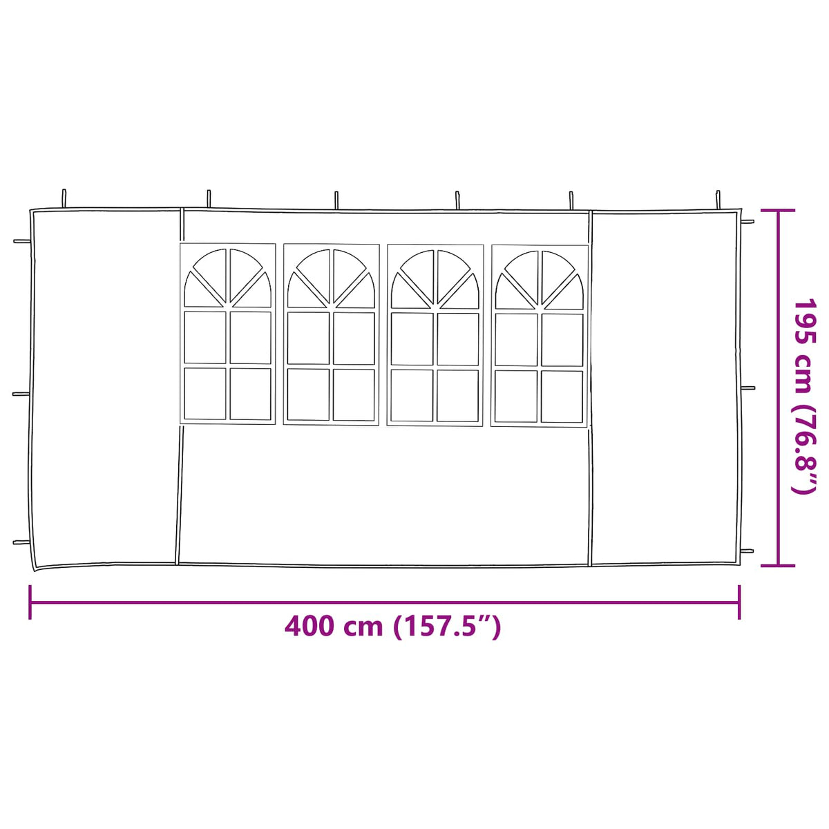 Party Tent Zijwand 2 St Pe En Staal