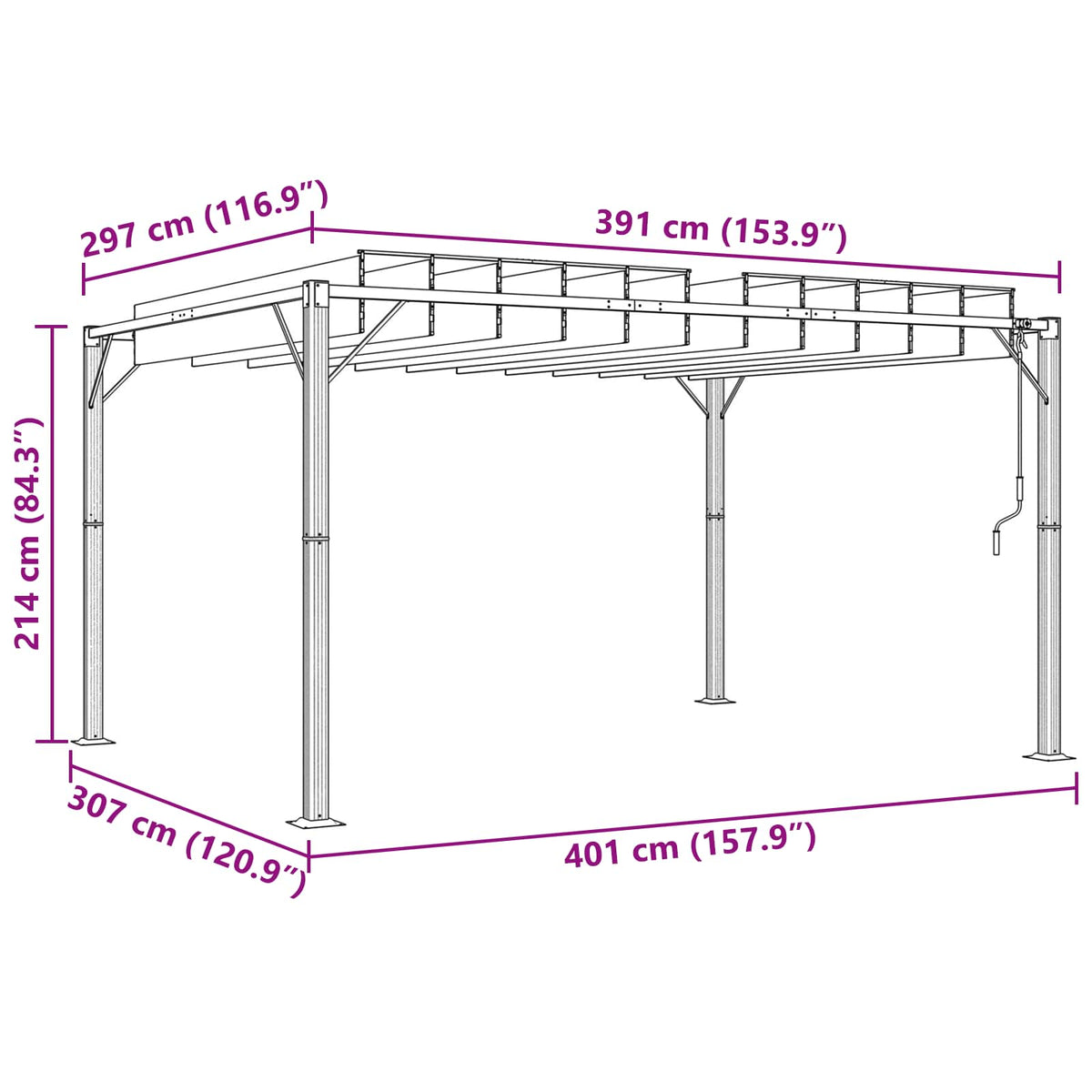 Gazebo Met Louvrezend Dak 3 X 4 X 2,14 M