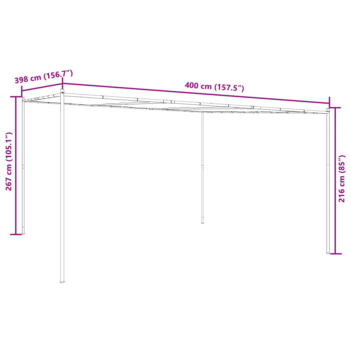 Prieel 4 X 3,98 X 2,67 M Groen Polyester En Staal