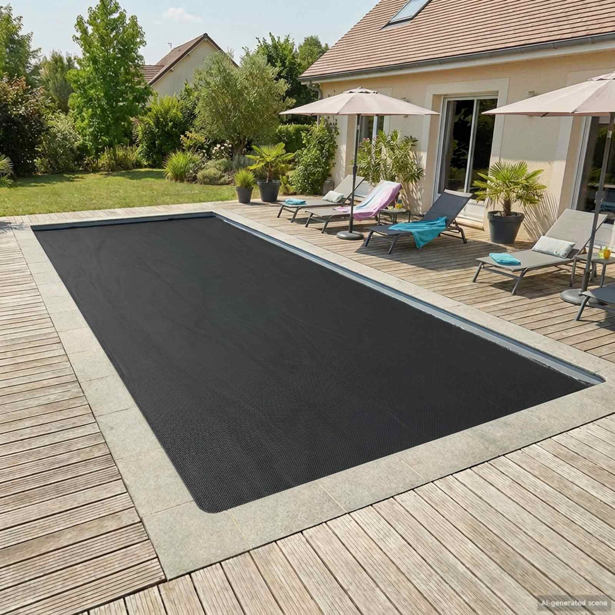 Zonneschaduw Zwembad Dek Hoogwaardige Kwaliteit Vierkant Pe
