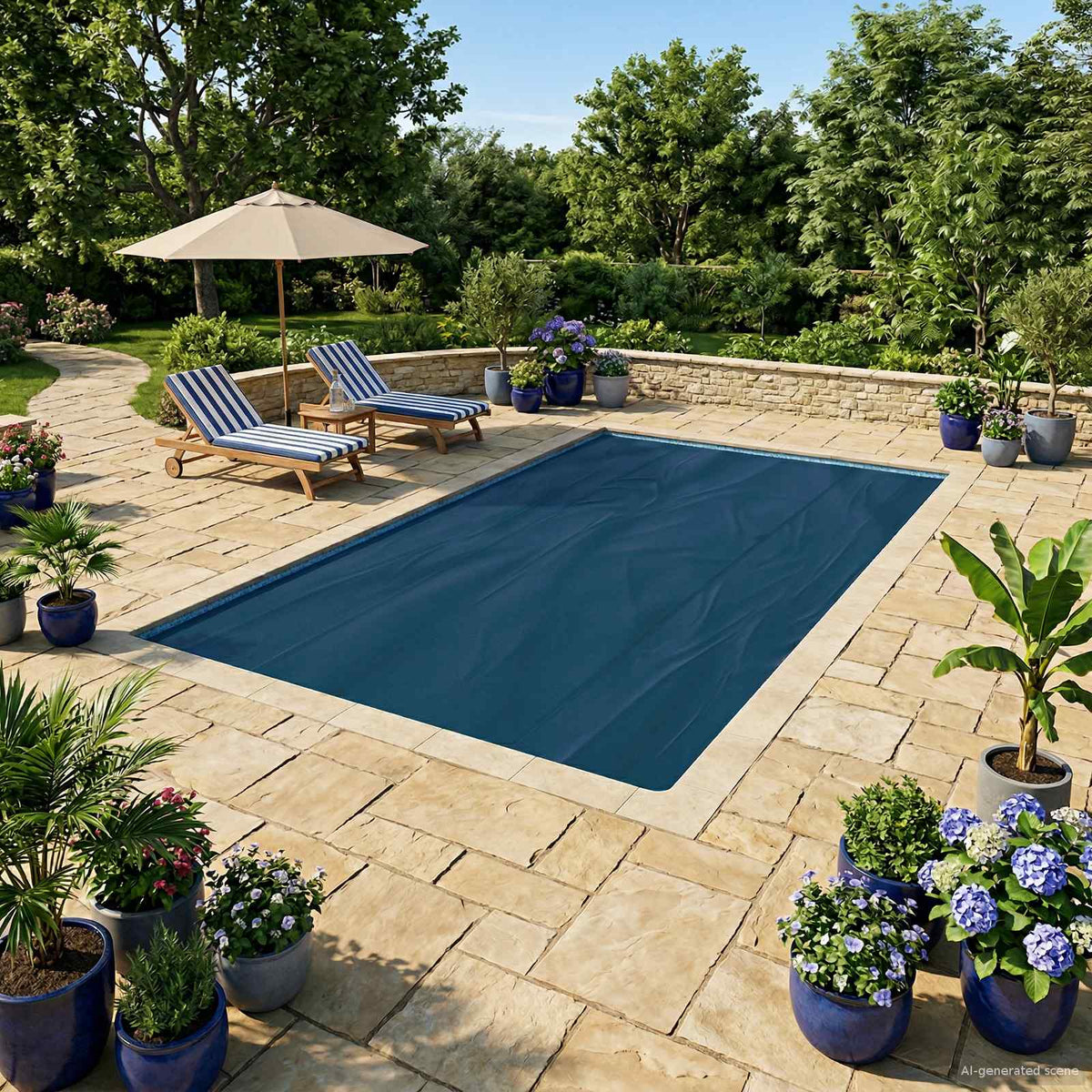 Zonneschaduw Zwembad Dek Hoogwaardige Kwaliteit Vierkant Pe