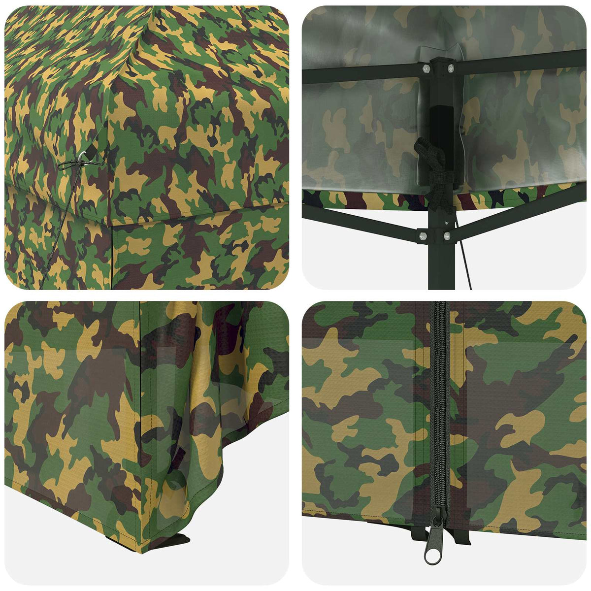 Luifel Tent Met 4 Zijkanten 2,9 X 5,8 M Leger Camouflage