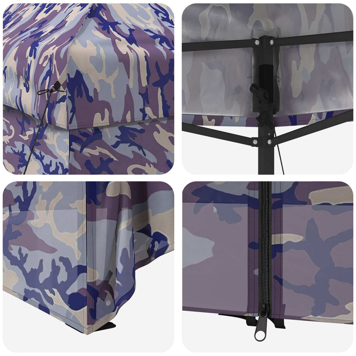 Pop-Up Gazebo Met 4 Zijwanden 3 X 6 M Blauw Camouflage