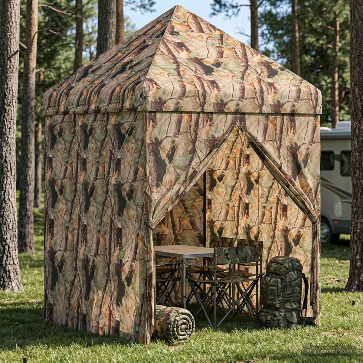 Pop-Up Gazebo Met 4 Zijwanden Bos Camouflage