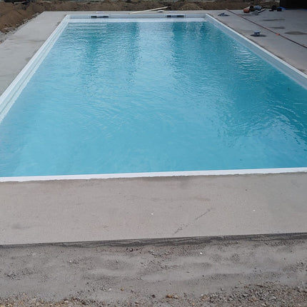Piscine polypropylène noire avec escalier droit - 1200 x 400 x 150 cm