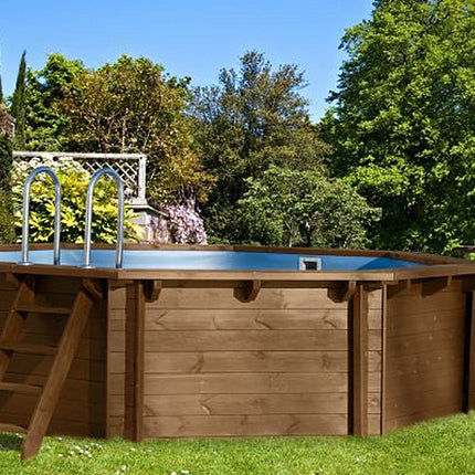 Interline piscina de madera Java redonda Ø440 x 136 cm paquete completo 