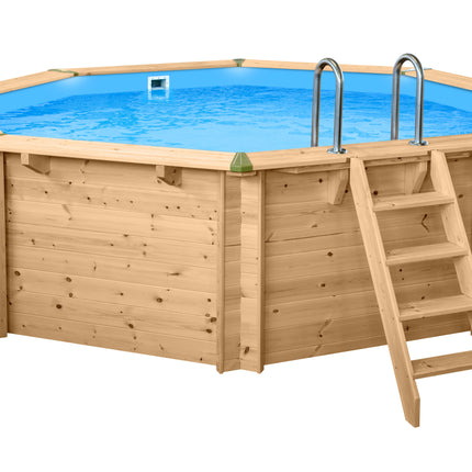 Interline piscina de madera Java redonda Ø440 x 136 cm paquete completo 