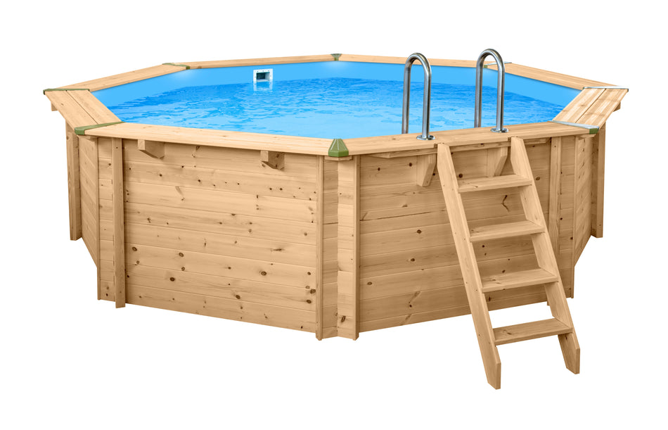 Interline Java houten zwembad rond Ø440 x 136 cm compleet pakket