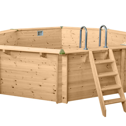 Interline Java Holzschwimmbecken rund Ø530 x 136 cm Komplettpaket 