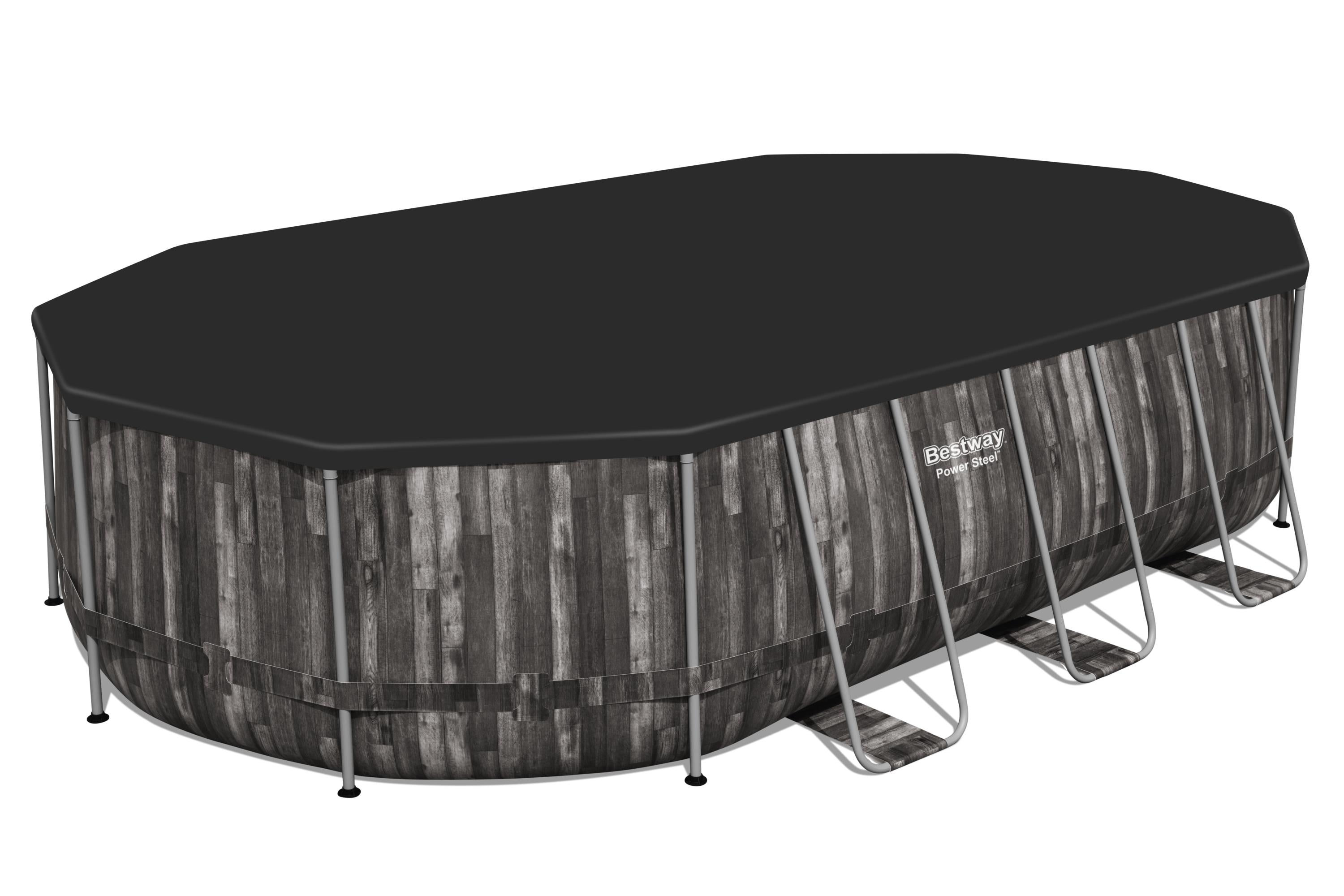 Bestway Power Steel Oval-Schwimmbecken 610 cm x 366 cm x 122 cm