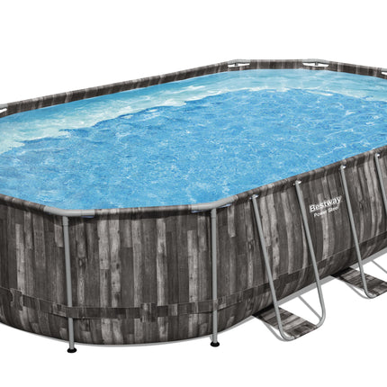 Bestway Power Steel Oval-Schwimmbecken 610 cm x 366 cm x 122 cm