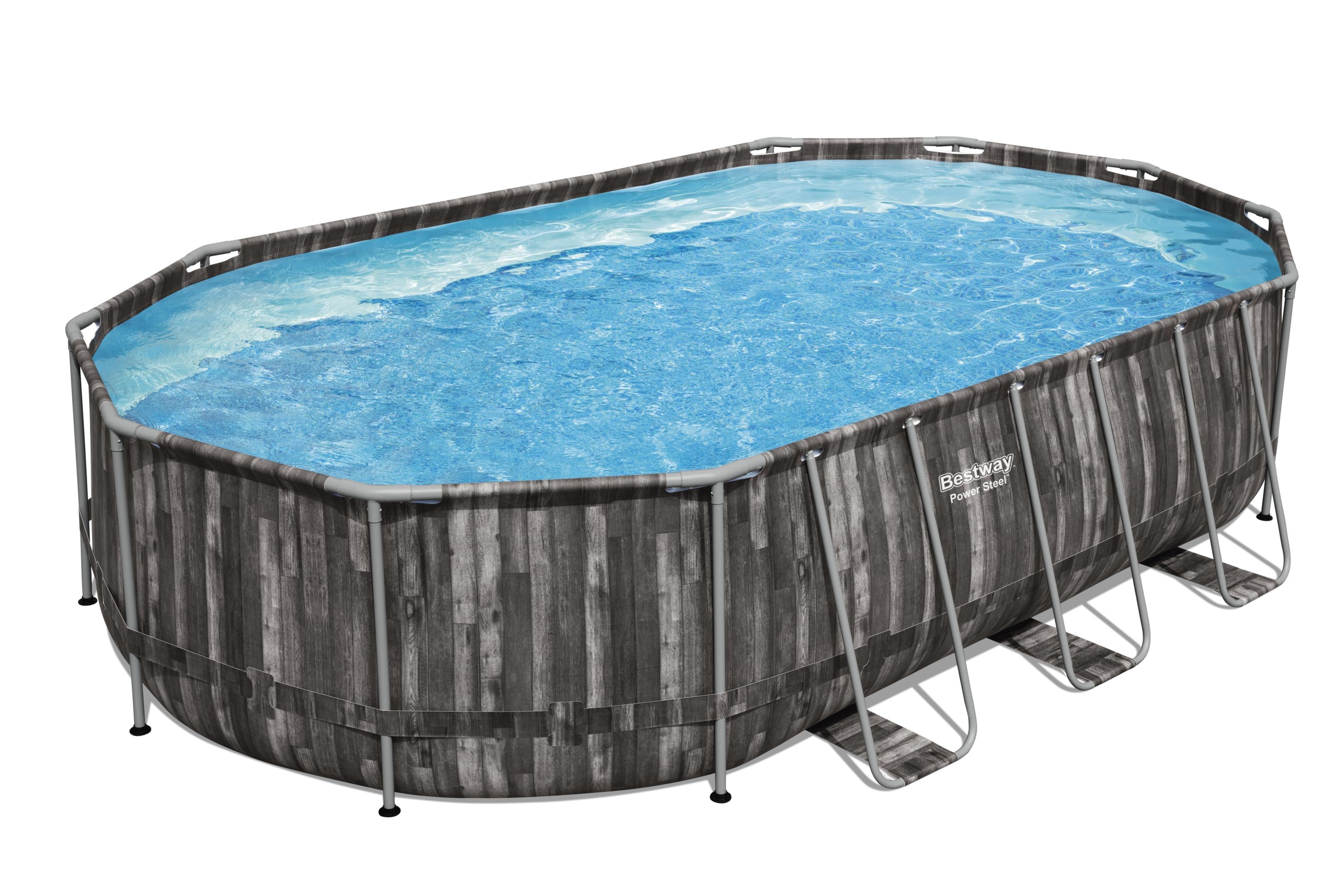 Bestway Power Steel Oval-Schwimmbecken 610 cm x 366 cm x 122 cm