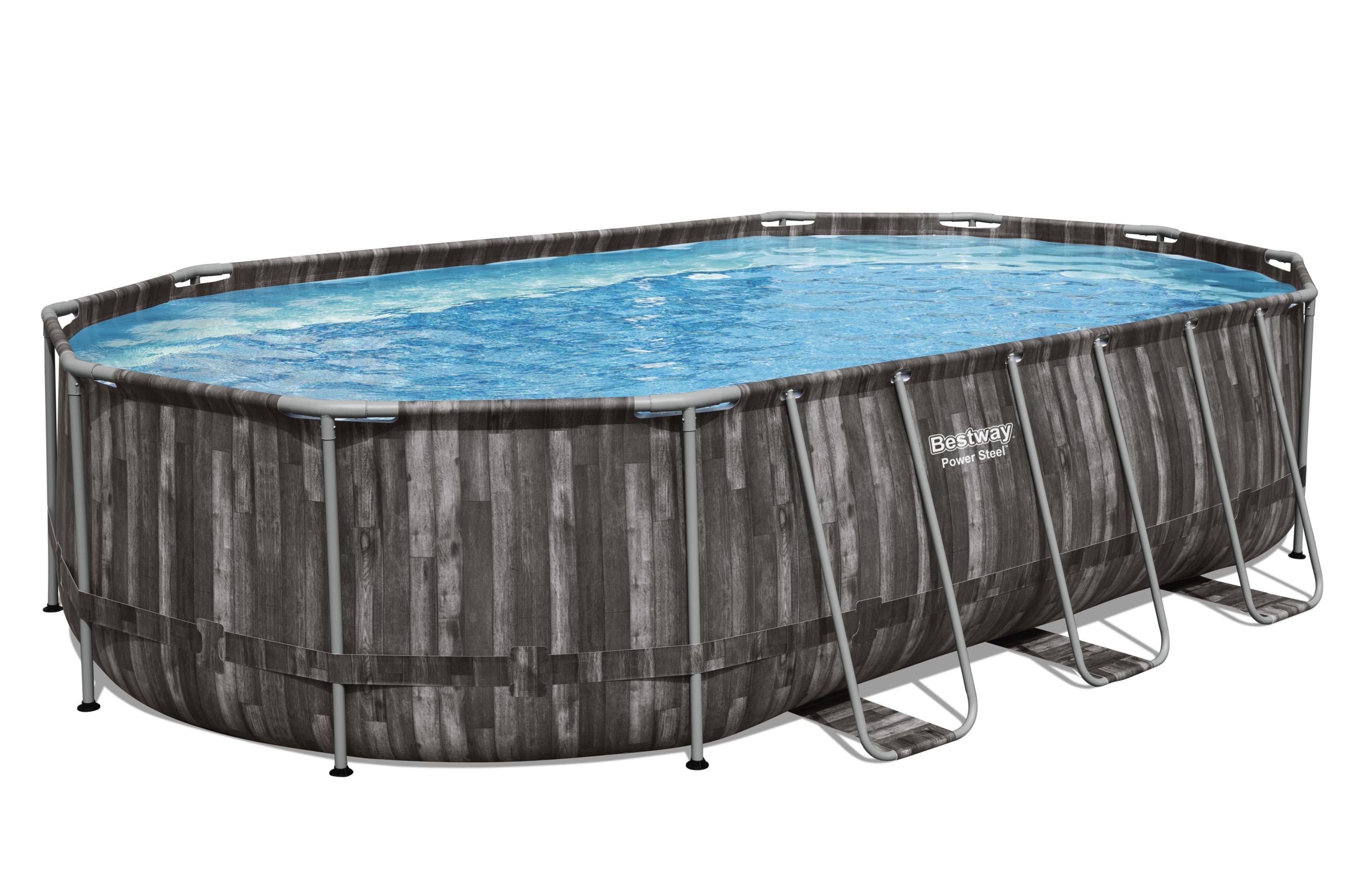 Bestway Power Steel Oval-Schwimmbecken 610 cm x 366 cm x 122 cm