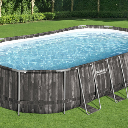 Bestway Power Steel Oval-Schwimmbecken 610 cm x 366 cm x 122 cm