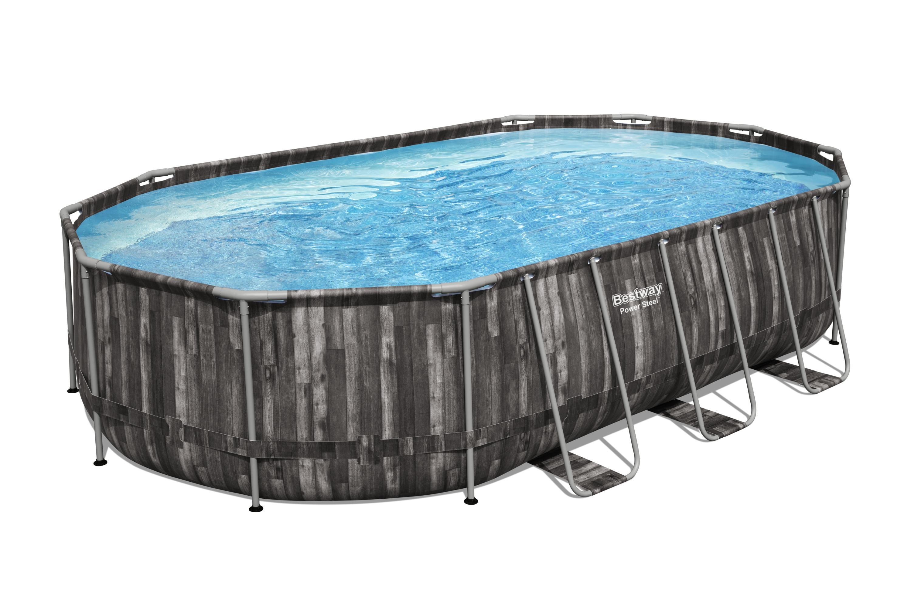 Bestway Power Steel Oval-Schwimmbecken 610 cm x 366 cm x 122 cm