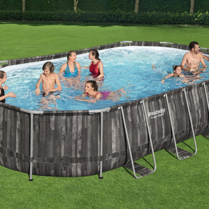 Bestway Power Steel Oval-Schwimmbecken 610 cm x 366 cm x 122 cm