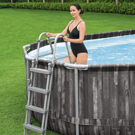 Bestway Power Steel Oval-Schwimmbecken 610 cm x 366 cm x 122 cm