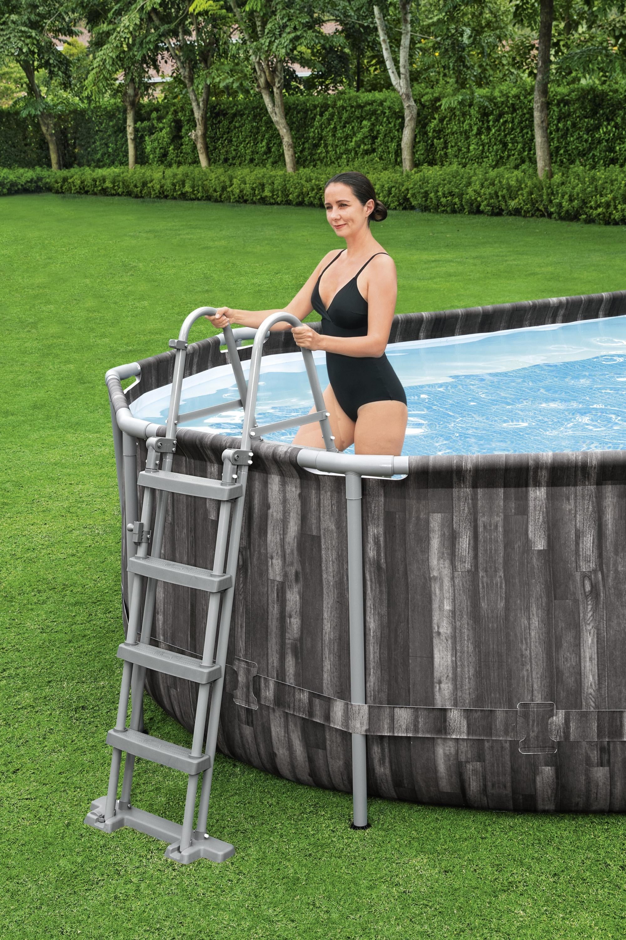 Bestway Power Steel Oval-Schwimmbecken 610 cm x 366 cm x 122 cm