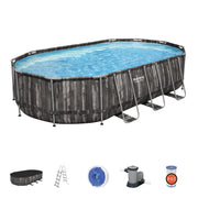 Bestway Power Steel Oval-Schwimmbecken 610 cm x 366 cm x 122 cm