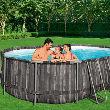 Bestway Power Steel Oval-Schwimmbecken 610 cm x 366 cm x 122 cm