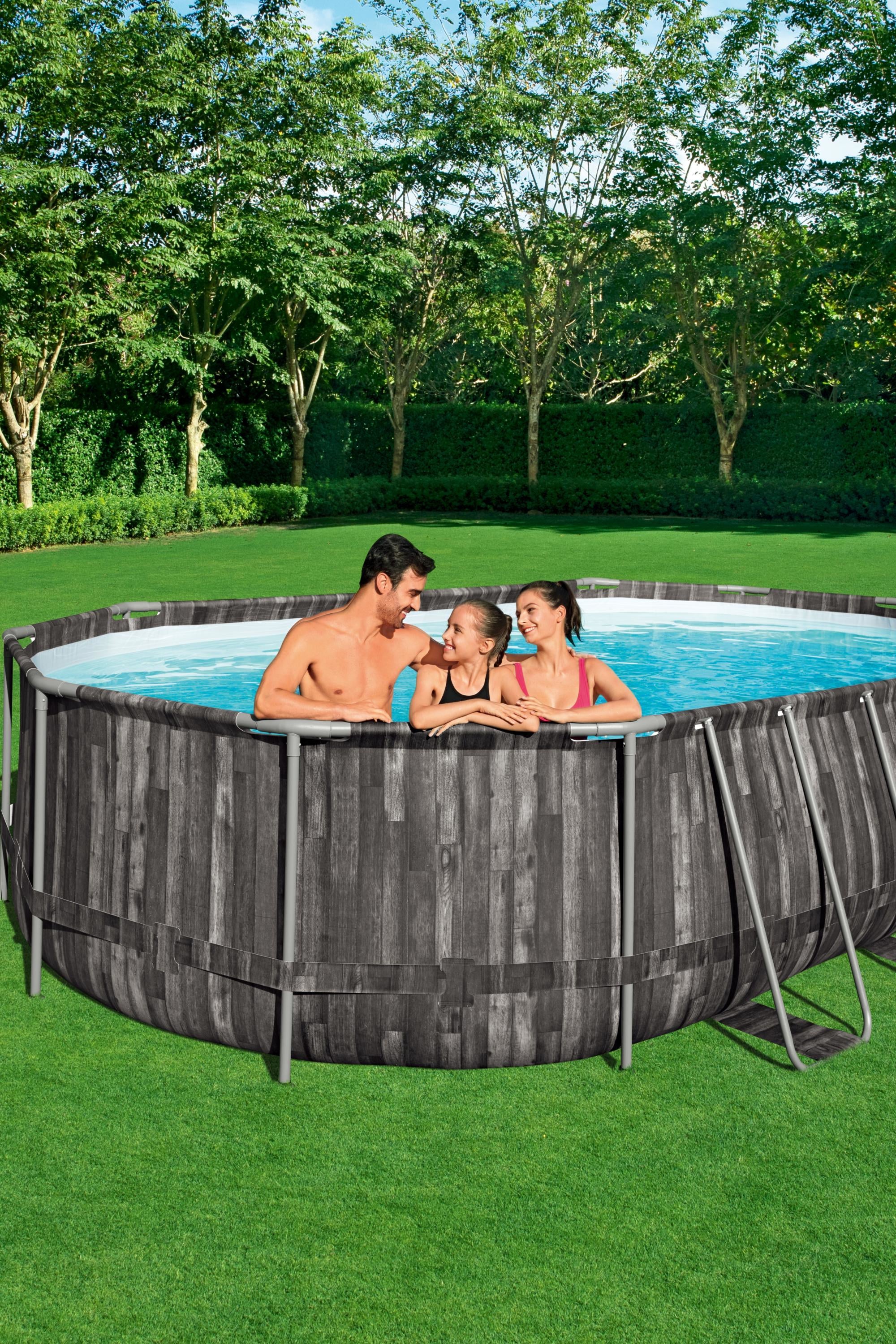 Bestway Power Steel Oval-Schwimmbecken 610 cm x 366 cm x 122 cm