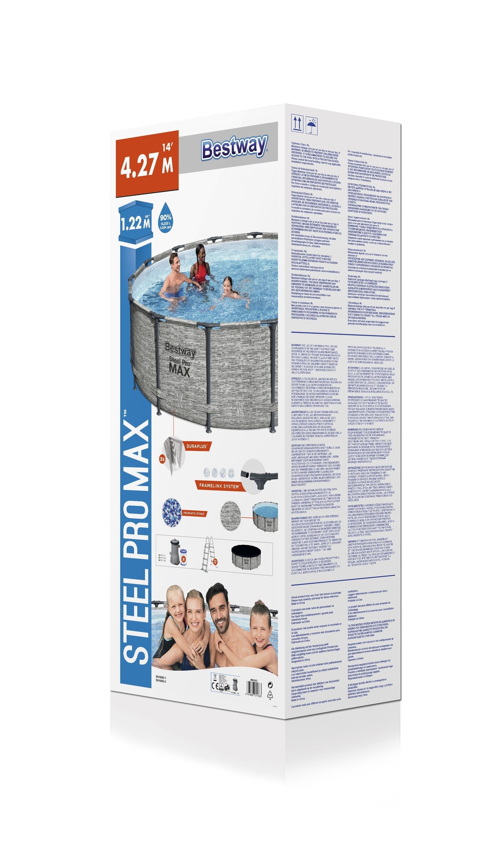 Bestway Steel Pro MAX Rundes Frame Pool Set 427 cm × 122 m
