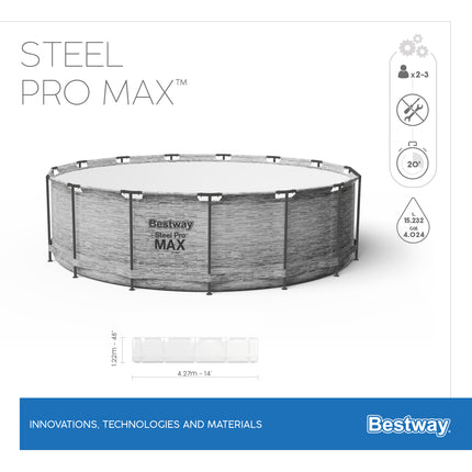 Bestway Steel Pro MAX Rond Frame Zwembad Set 427 cm × 122 m