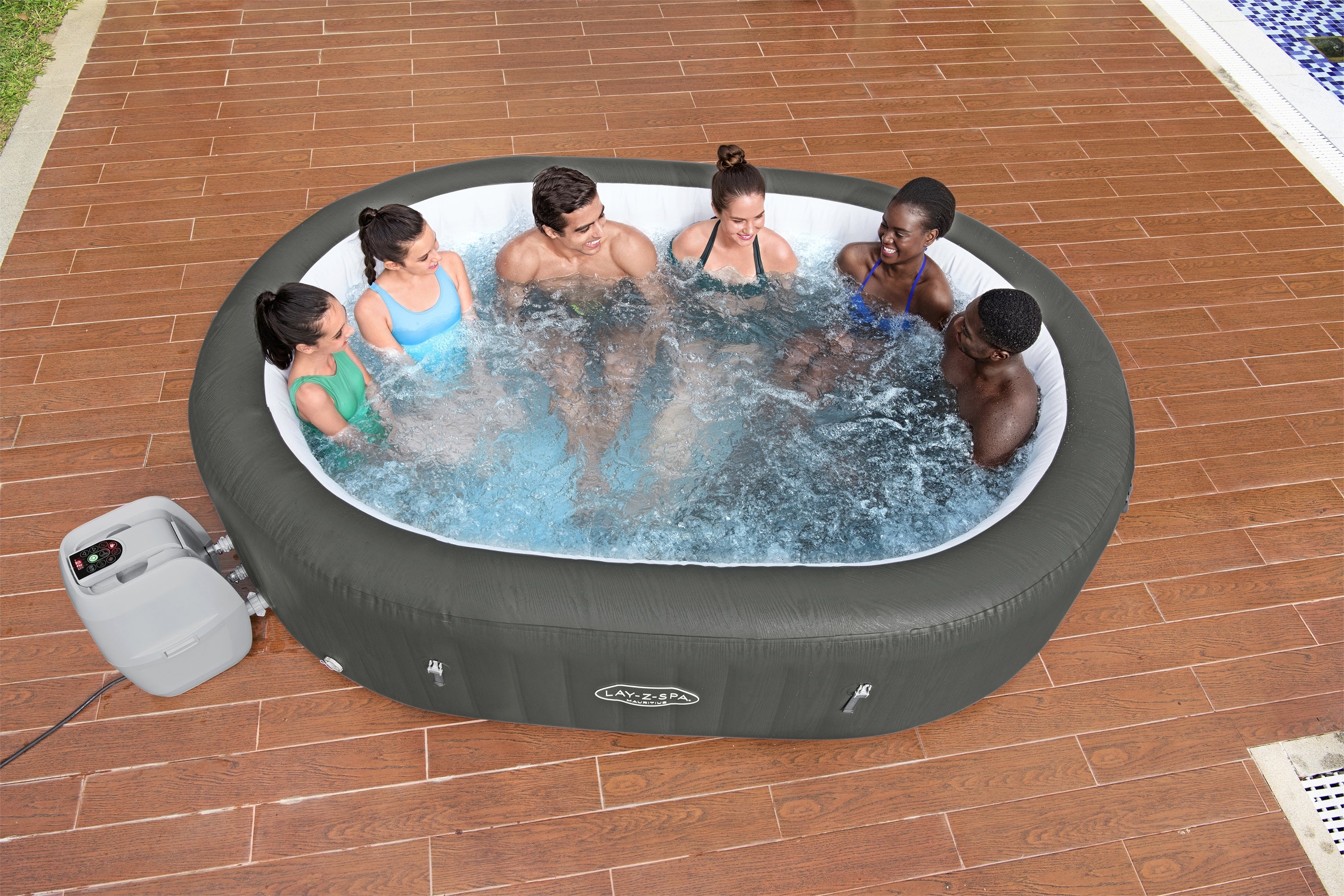 Lay-Z Spa Mauritius AirJet aufblasbares Spa – 7 Personen