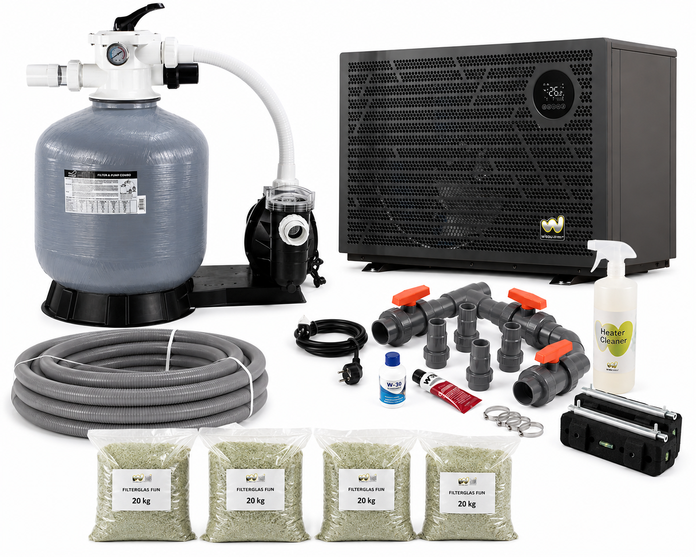W'eau MFV-20 Variabele Zandfilterset 12 m³/u + Full Inverter 17,5 kW – Tot 48 m³