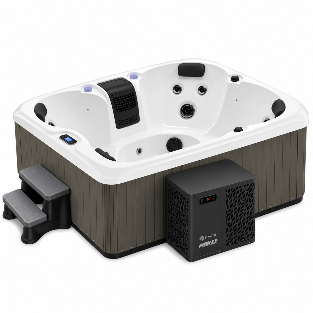 W'eau Como Whirlpool mit Wärmepumpe – 4 Personen