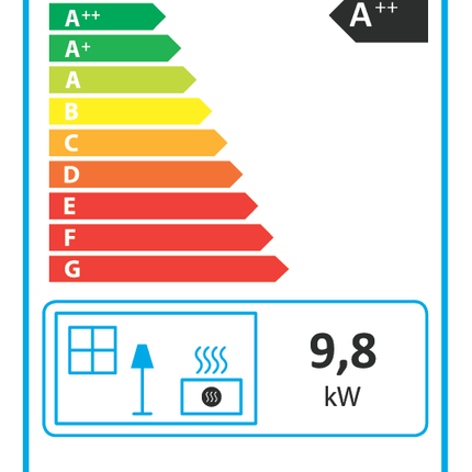 Qlima Pelletkachel Isotta 94 S-Line 9,84 kW – Hoekmodel, Zwart