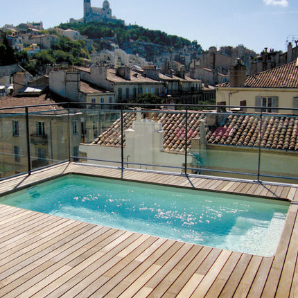 Piscina Giens de poliéster gris - 430 cm x 220 cm x 150 cm