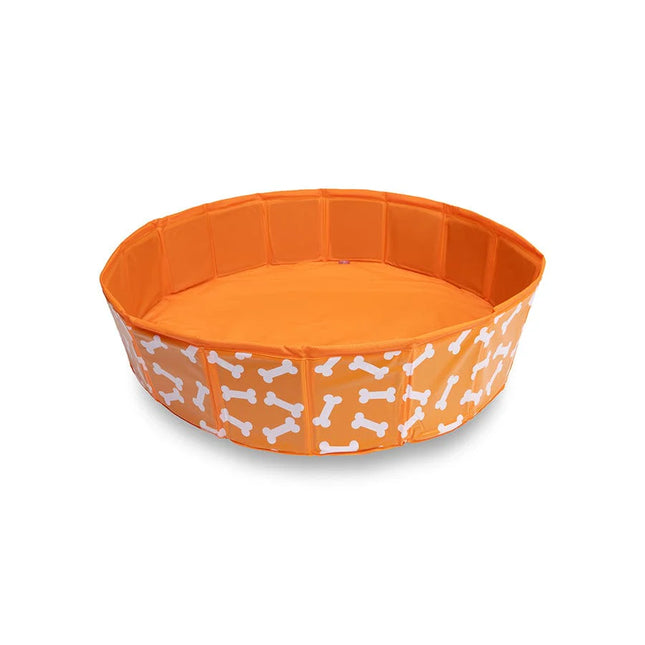 Swim Essentials - Bonebash | Orangefarbener Hundepool Ø 80 cm