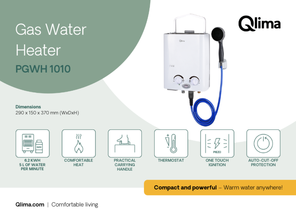 Qlima Mobile Dusche 2-in-1 PGWH 1010 – Weiß