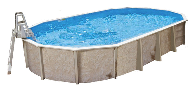 Interline Diana piscina metálica ovalada 610 cm x 360 cm x 132 cm paquete completo 