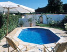 Piscine métal Interline Diana ovale 850 cm x 490 cm x 132 cm ensemble complet 