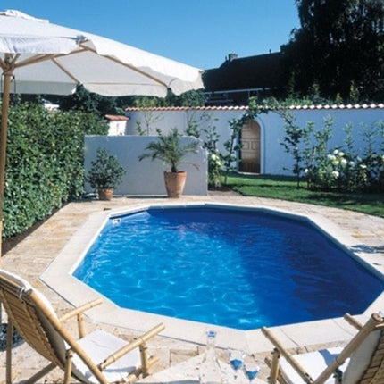Interline Metallschwimmbecken Diana oval 730 cm x 360 cm x 132 cm Komplettpaket 