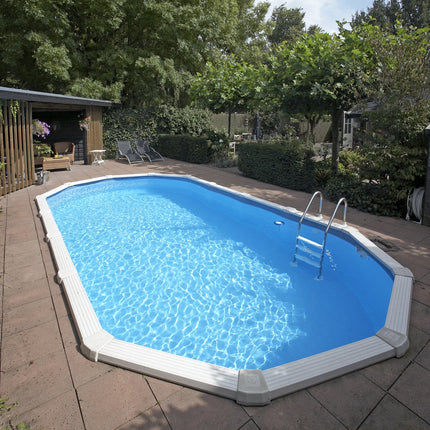 Interline Metallschwimmbecken Diana oval 730 cm x 360 cm x 132 cm Komplettpaket 