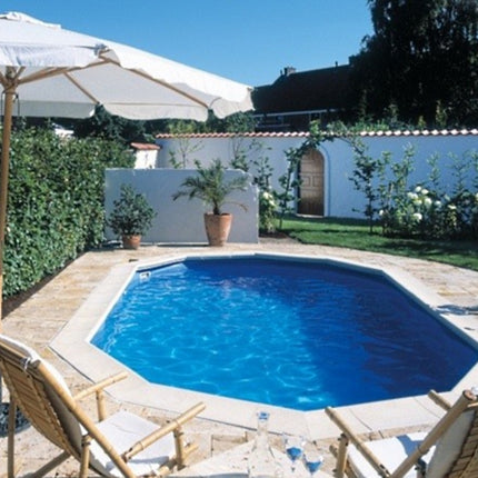 Interline Sunlake Metallschwimmbecken oval 610 cm x 360 cm x 132 cm Komplettpaket 