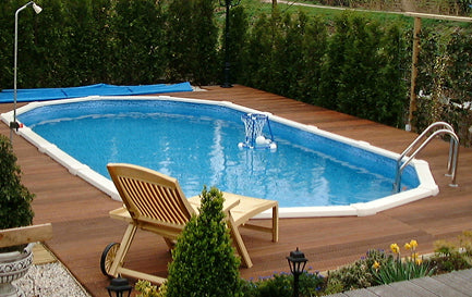 Interline Sunlake metalen zwembad ovaal 610 cm x 360 cm x 132 cm compleet pakket