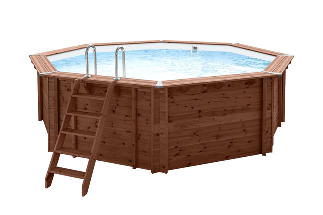 Piscine en bois Interline Sumatra ronde Ø530 x 138 cm pack complet 