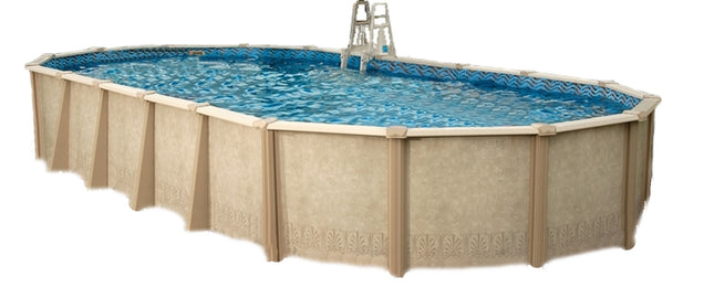 Interline Century piscina metálica ovalada 610 cm x 360 cm x 132 cm paquete completo 