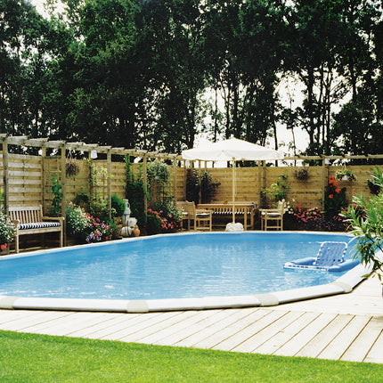 Interline Century Metallschwimmbecken oval 730 cm x 360 cm x 132 cm Komplettpaket 