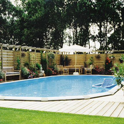 Interline Century metalen zwembad ovaal 850 cm x 490 cm x 132 cm compleet pakket