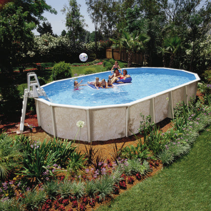 Interline Century metalen zwembad ovaal 850 cm x 490 cm x 132 cm compleet pakket
